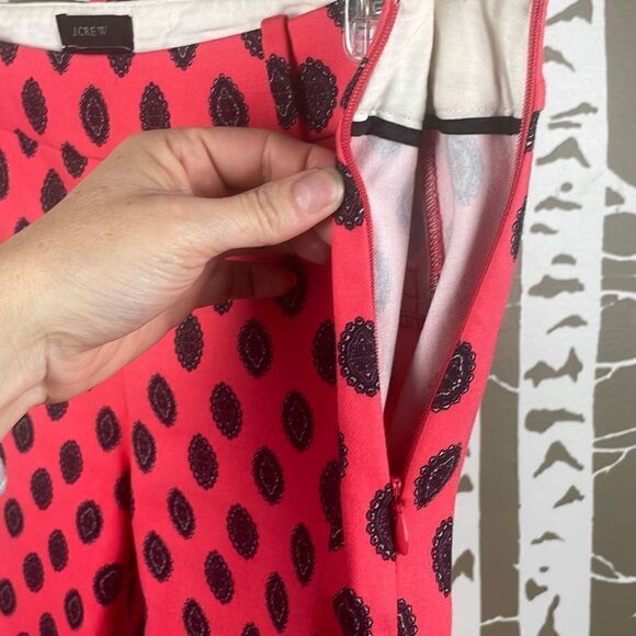 J. Crew Minnie Pant Coral Print Crop sz 2 - Picture 5 of 12